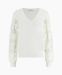 Studio Anneloes Pullover Dinah Crochet Off White*Dames Truien