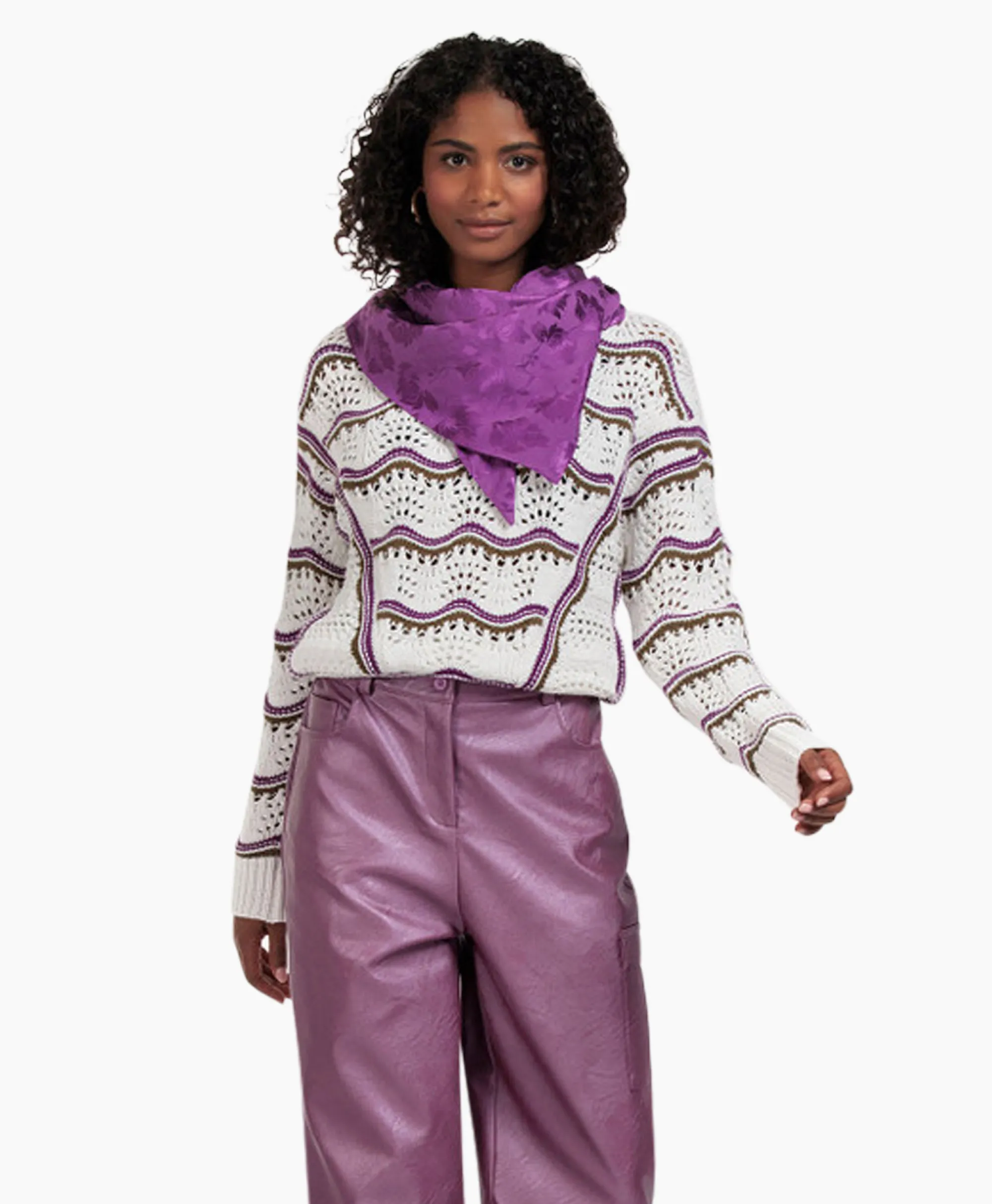 Studio Anneloes Pullover Leana Ajour Ecru*Dames Truien