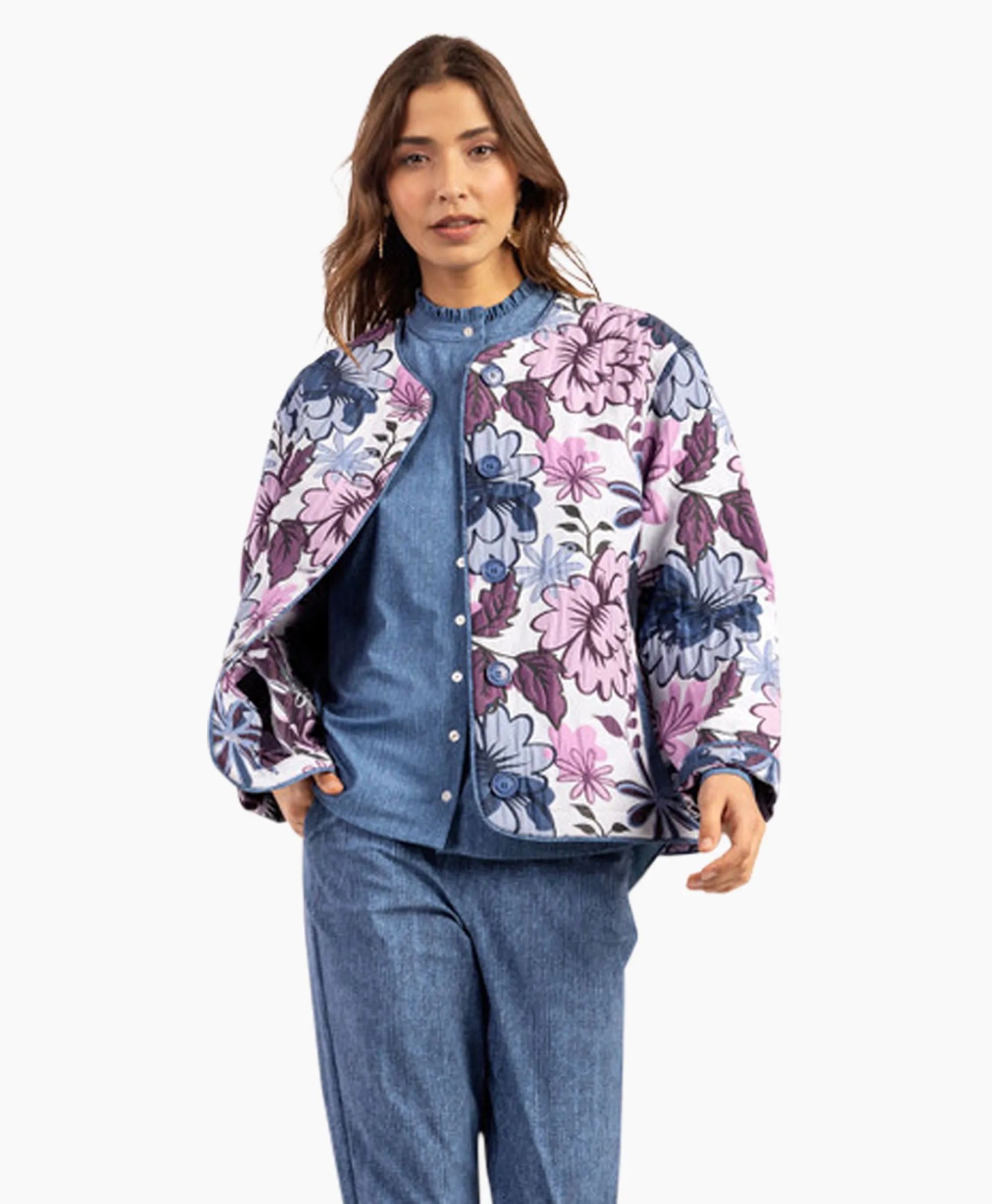 Studio Anneloes Top Esra Jaquard Flower Jacket Ecru*Dames T-Shirts & Tops
