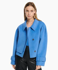 Studioar By Arma Mantel Catalana Wool Blend Blauw*Dames Jassen