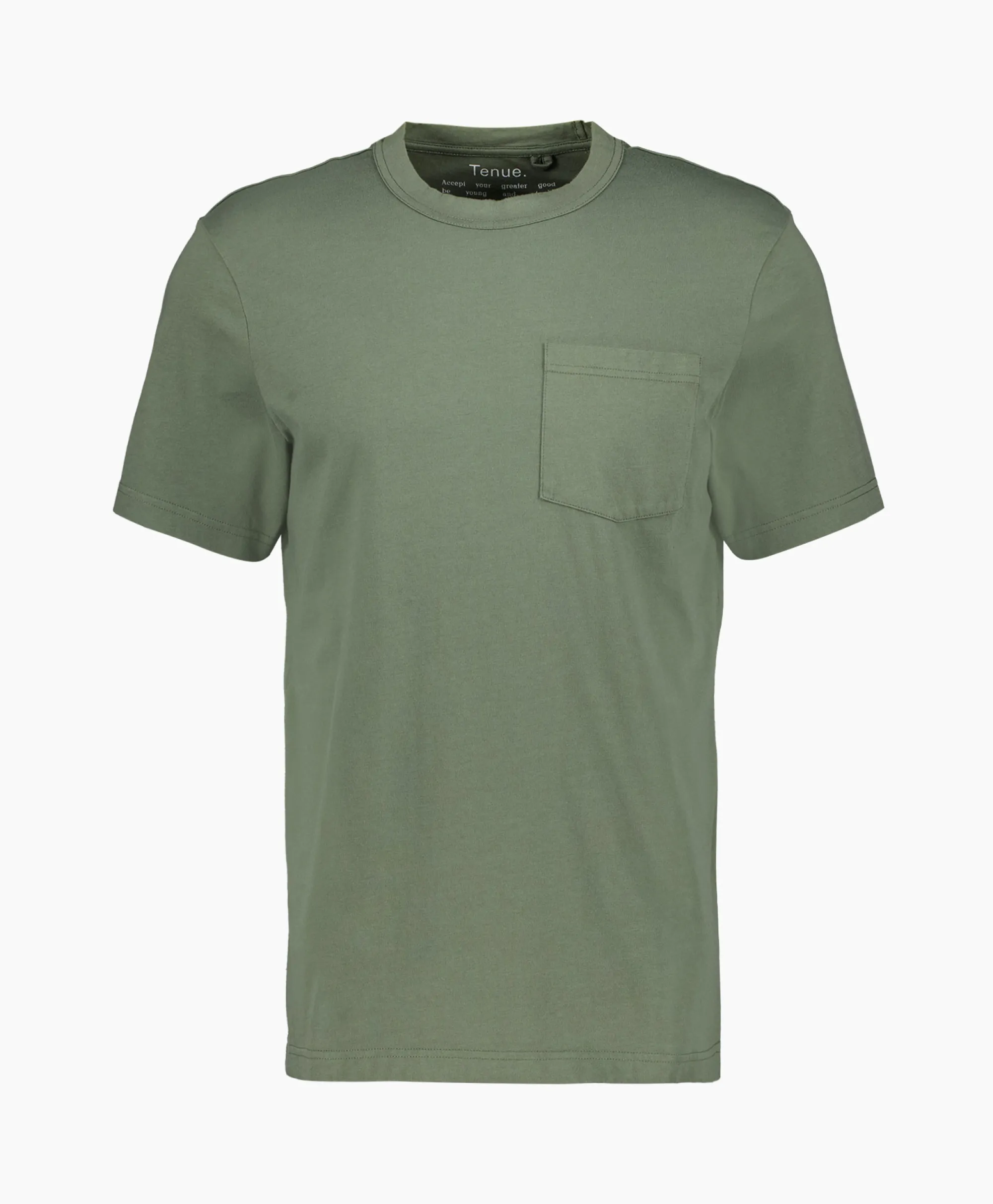 Tenue. T-Shirt Korte Mouw John Pocket Tee Groen*Heren T-Shirts
