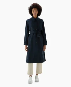 Woolrich Trenchcoat Summer Donker Blauw*Dames Jassen