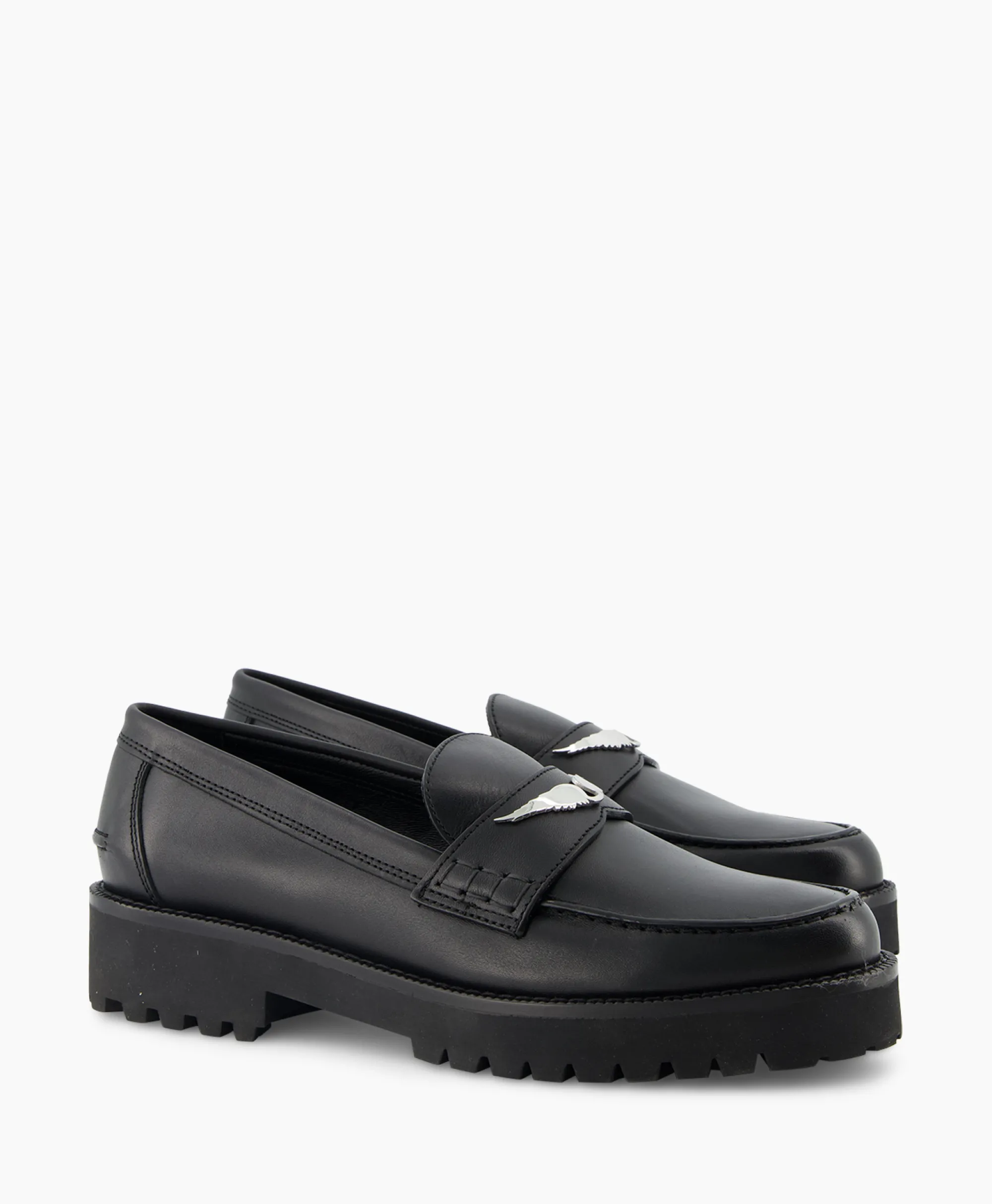 Zadig & Voltaire Zadig & Voltaire Loafer Joecassin Semy-Shiny Calfskin Zwart*Dames Instappers