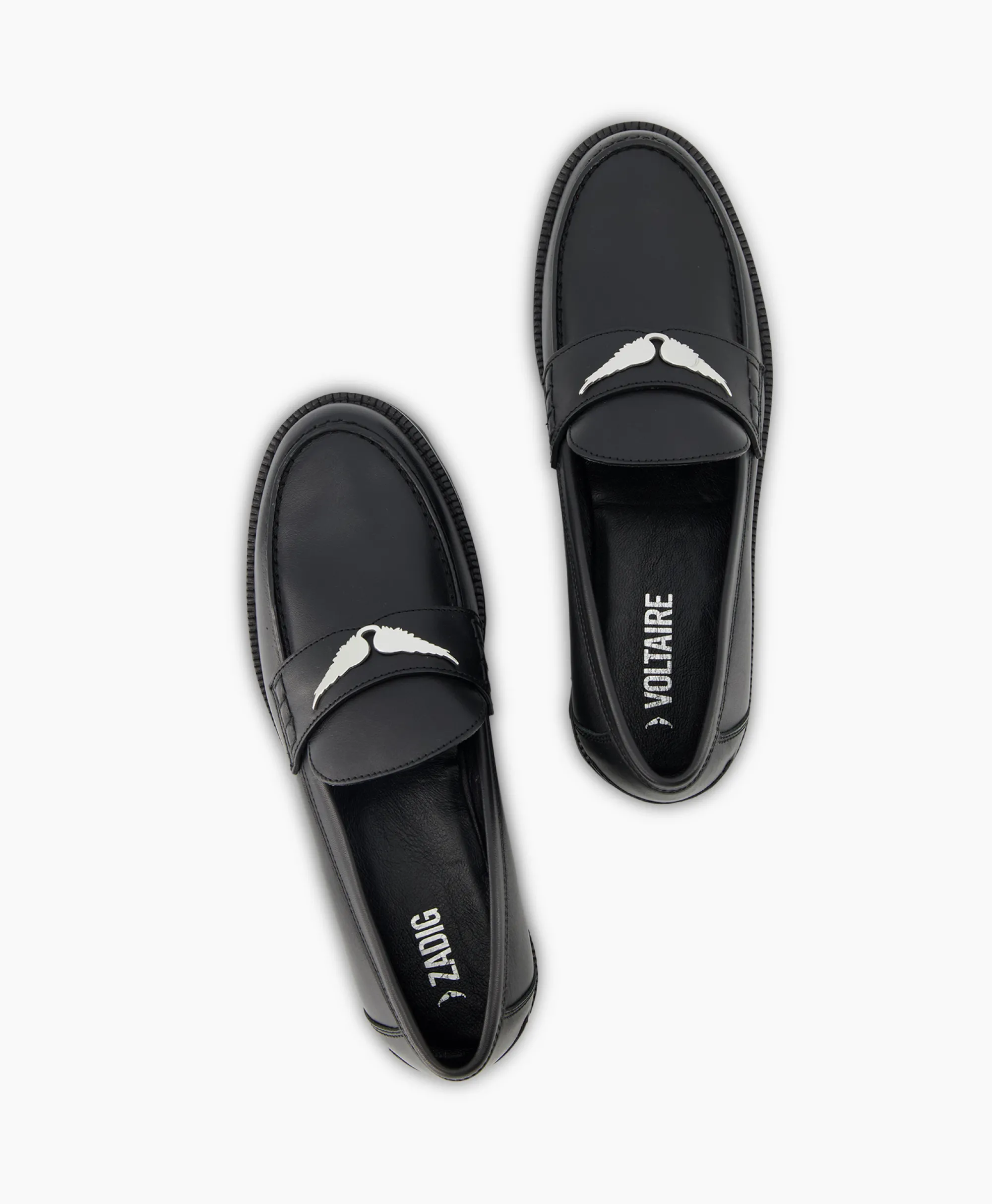 Zadig & Voltaire Zadig & Voltaire Loafer Joecassin Semy-Shiny Calfskin Zwart*Dames Instappers