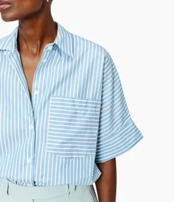 Zenggi Blouse Stripe Boxy Licht Groen*Dames Blouses