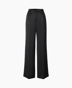 Zenggi Pantalon Wide Leg Satin Zwart*Dames Broeken