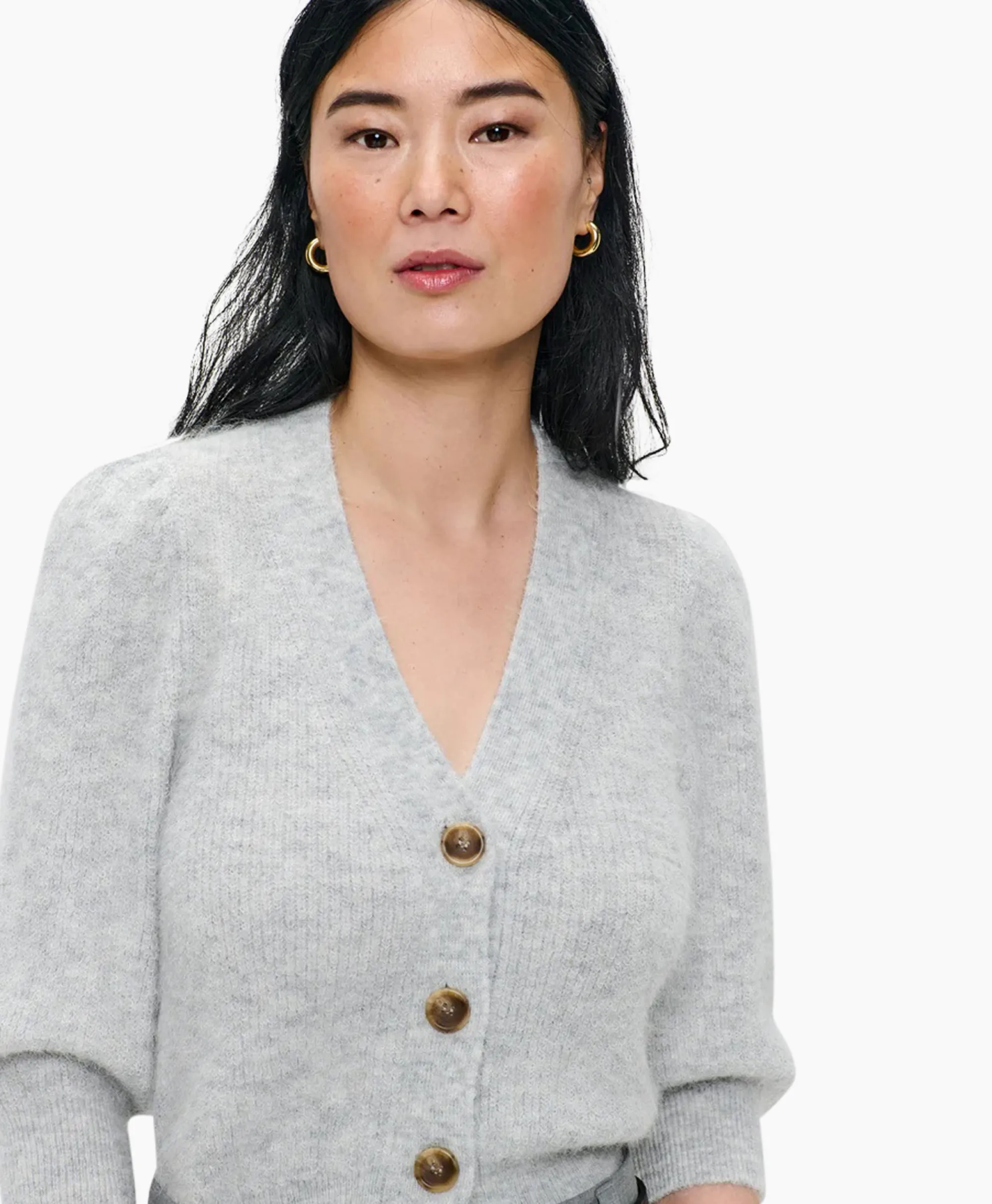 Zenggi Vest Cropped 3/4 Sleeve Licht Grijs*Dames Vesten